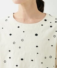 NGBJT25230 GIANNI LO GIUDICE(ジャンニ ロ ジュディチェ) [洗える]スラブコットンドット刺繍プルオーバーブラウス ベージュ