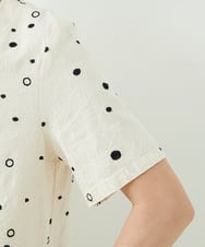 NGBJT25230 GIANNI LO GIUDICE(ジャンニ ロ ジュディチェ) [洗える]スラブコットンドット刺繍プルオーバーブラウス ベージュ