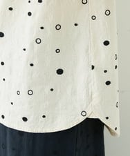 NGBJT25230 GIANNI LO GIUDICE(ジャンニ ロ ジュディチェ) [洗える]スラブコットンドット刺繍プルオーバーブラウス ベージュ