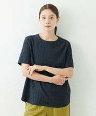 NGBJT25230 GIANNI LO GIUDICE(ジャンニ ロ ジュディチェ) [洗える]スラブコットンドット刺繍プルオーバーブラウス ブラック