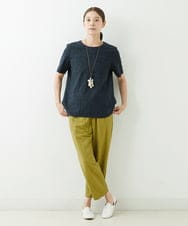 NGBJT25230 GIANNI LO GIUDICE(ジャンニ ロ ジュディチェ) [洗える]スラブコットンドット刺繍プルオーバーブラウス ブラック