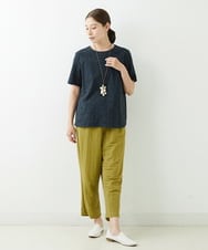 NGBJT25230 GIANNI LO GIUDICE(ジャンニ ロ ジュディチェ) [洗える]スラブコットンドット刺繍プルオーバーブラウス ブラック
