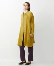 NGBJU15250 GIANNI LO GIUDICE(ジャンニ ロ ジュディチェ) [洗える]コットンガーゼロングブラウス マスタードグリーン