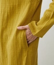 NGBJU15250 GIANNI LO GIUDICE(ジャンニ ロ ジュディチェ) [洗える]コットンガーゼロングブラウス マスタードグリーン