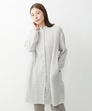 NGBJU15250 GIANNI LO GIUDICE(ジャンニ ロ ジュディチェ) [洗える]コットンガーゼロングブラウス ライトグレー