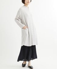 NGBJU15250 GIANNI LO GIUDICE(ジャンニ ロ ジュディチェ) [洗える]コットンガーゼロングブラウス ライトグレー