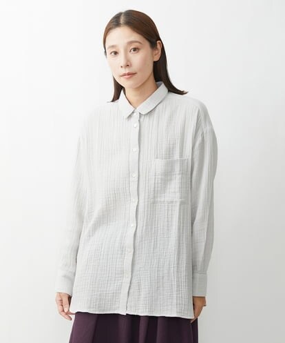 NGBJU16230 GIANNI LO GIUDICE [洗える]コットンガーゼブラウス