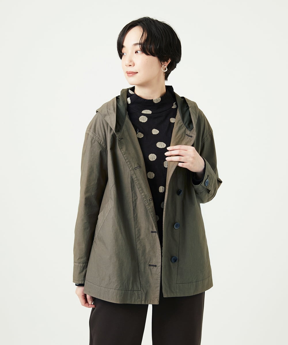 NGDAD01490 GIANNI LO GIUDICE [洗える]コットンタイプライターフーディージャケット