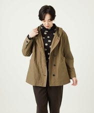 NGDAD01490 GIANNI LO GIUDICE(ジャンニ ロ ジュディチェ) [洗える]コットンタイプライターフーディージャケット カーキ