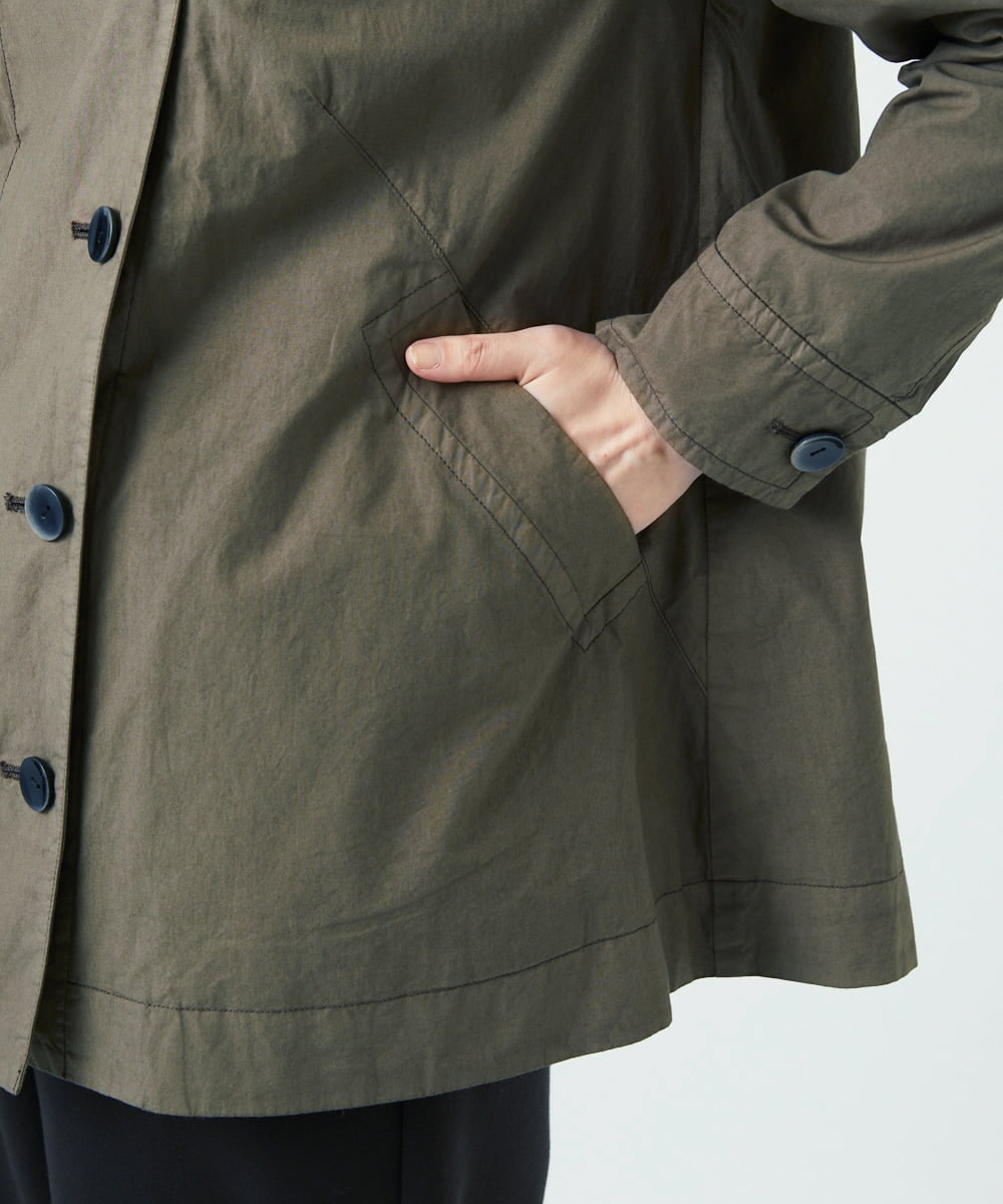 NGDAD01490 GIANNI LO GIUDICE(ジャンニ ロ ジュディチェ) [洗える]コットンタイプライターフーディージャケット カーキ