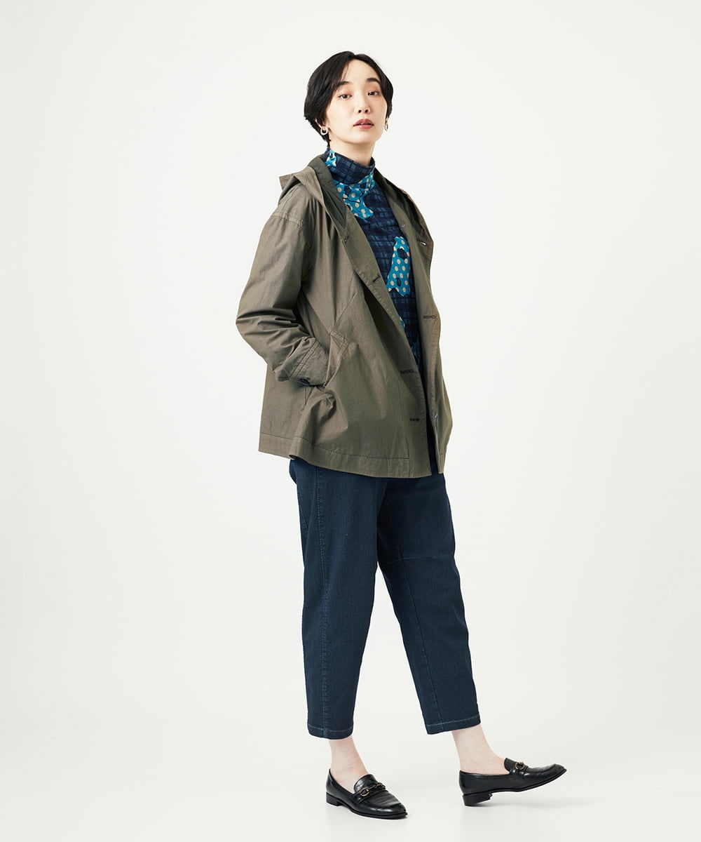 NGDAD01490 GIANNI LO GIUDICE(ジャンニ ロ ジュディチェ) [洗える]コットンタイプライターフーディージャケット カーキ