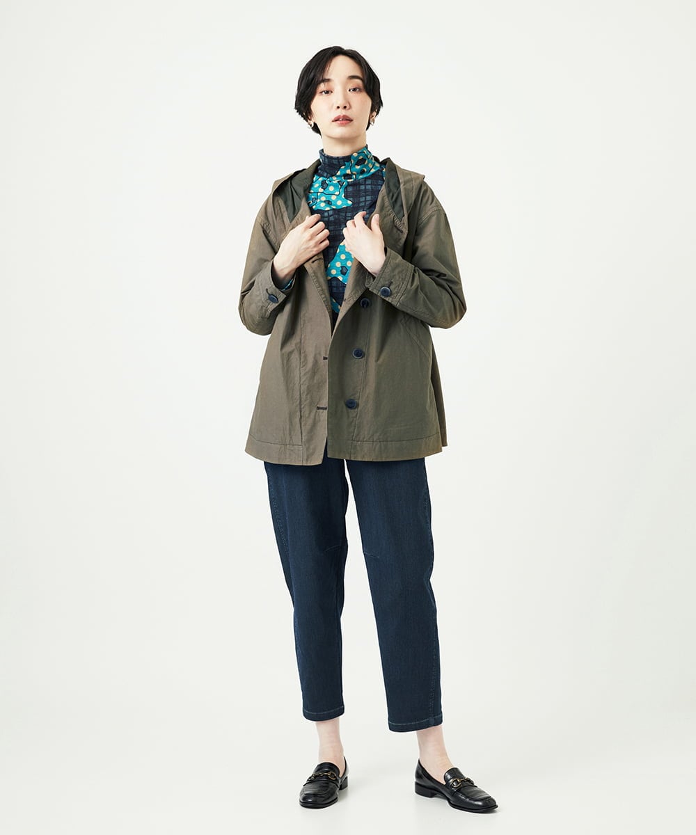 NGDAD01490 GIANNI LO GIUDICE(ジャンニ ロ ジュディチェ) [洗える]コットンタイプライターフーディージャケット カーキ