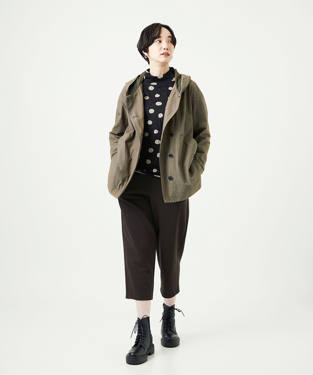 NGDAD01490 GIANNI LO GIUDICE(ジャンニ ロ ジュディチェ) [洗える]コットンタイプライターフーディージャケット カーキ