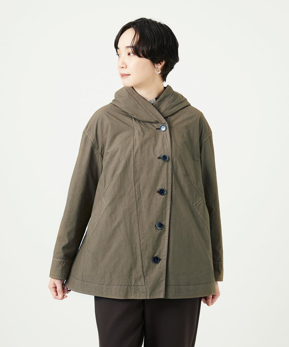 NGDAD01490 GIANNI LO GIUDICE(ジャンニ ロ ジュディチェ) [洗える]コットンタイプライターフーディージャケット カーキ