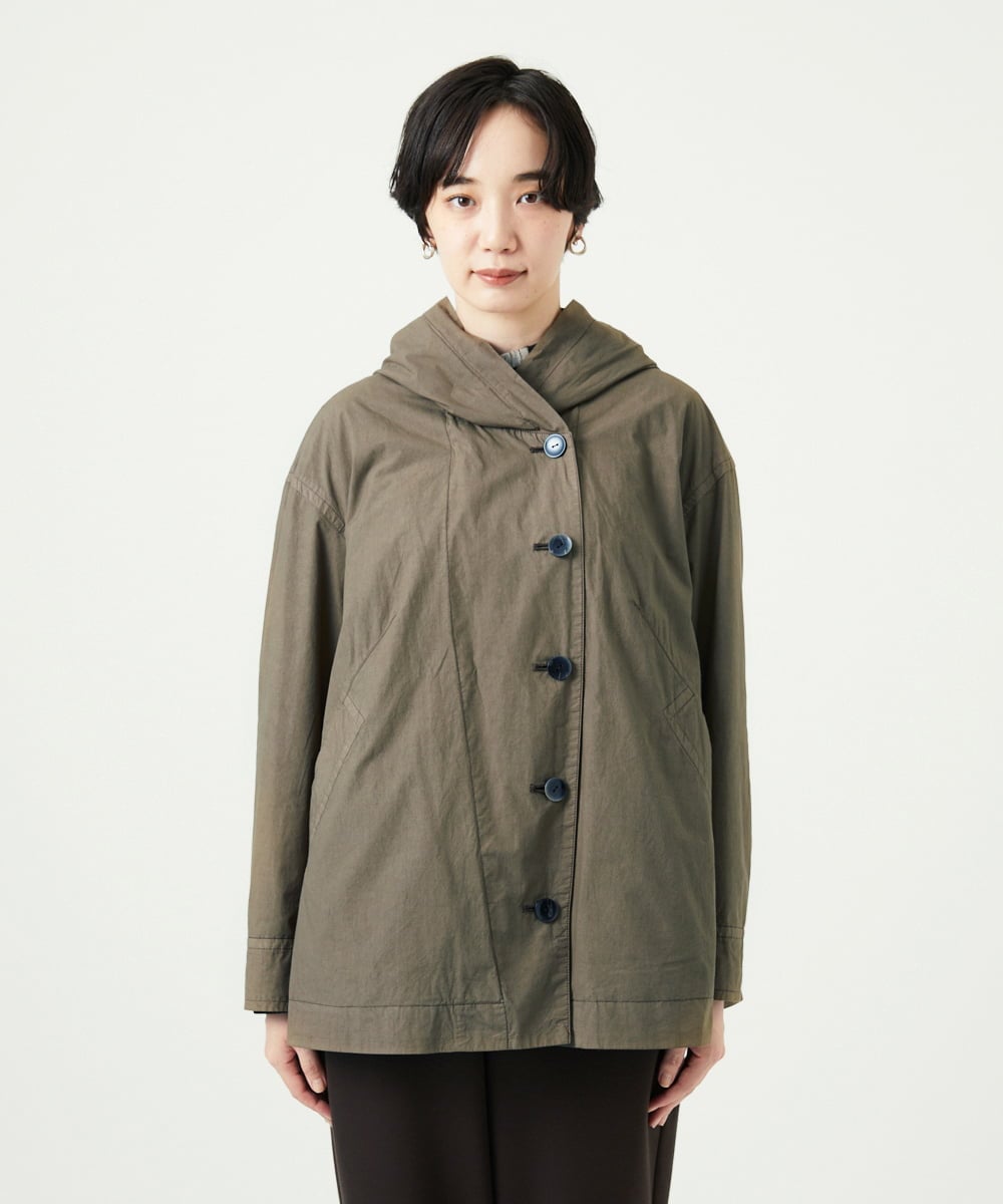 NGDAD01490 GIANNI LO GIUDICE(ジャンニ ロ ジュディチェ) [洗える]コットンタイプライターフーディージャケット カーキ