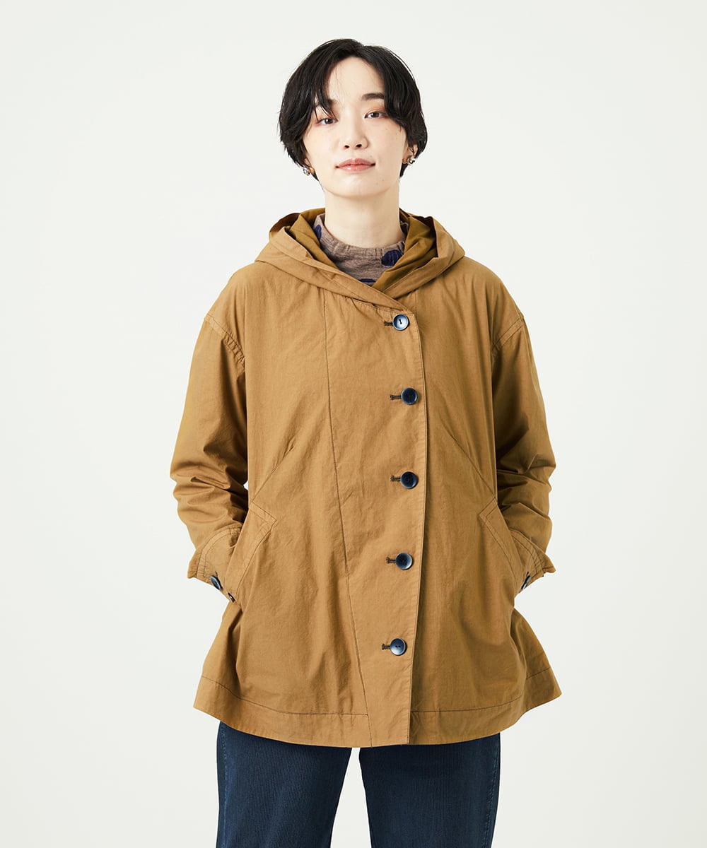 NGDAD01490 GIANNI LO GIUDICE(ジャンニ ロ ジュディチェ) [洗える]コットンタイプライターフーディージャケット ベージュ