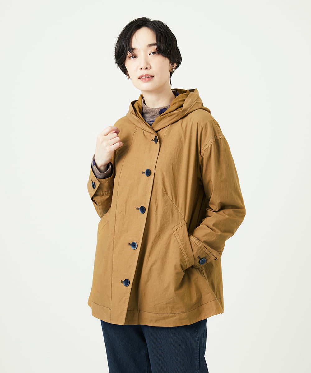 NGDAD01490 GIANNI LO GIUDICE(ジャンニ ロ ジュディチェ) [洗える]コットンタイプライターフーディージャケット ベージュ