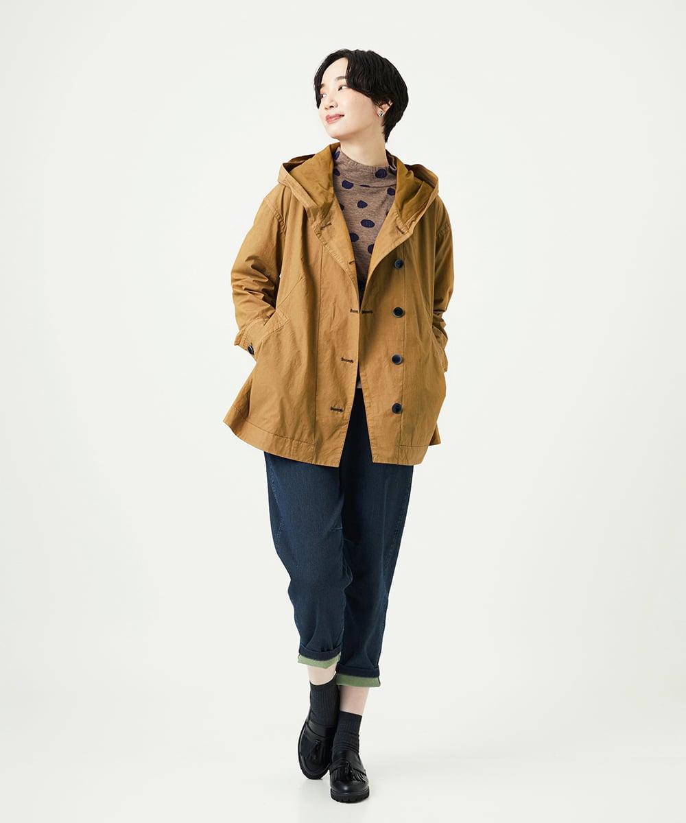 NGDAD01490 GIANNI LO GIUDICE(ジャンニ ロ ジュディチェ) [洗える]コットンタイプライターフーディージャケット ベージュ