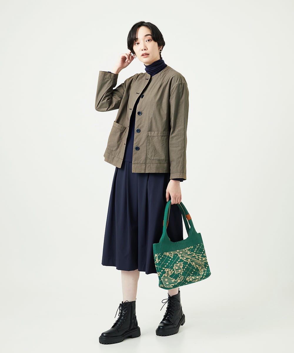 NGDAD02390 GIANNI LO GIUDICE(ジャンニ ロ ジュディチェ) [洗える]コットンタイプライターショートジャケット カーキ