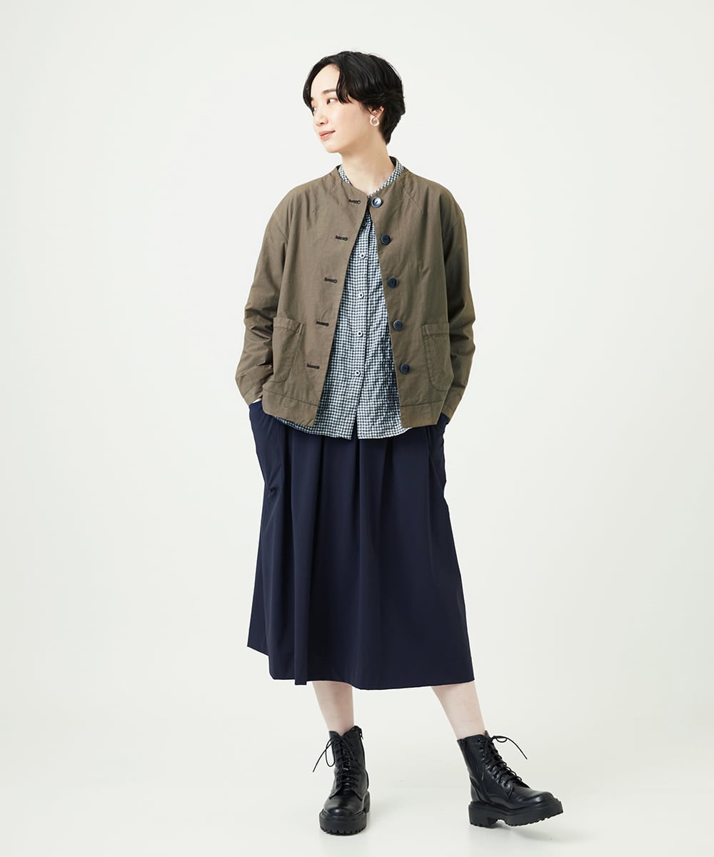 NGDAD02390 GIANNI LO GIUDICE(ジャンニ ロ ジュディチェ) [洗える]コットンタイプライターショートジャケット カーキ