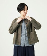 NGDAD02390 GIANNI LO GIUDICE(ジャンニ ロ ジュディチェ) [洗える]コットンタイプライターショートジャケット カーキ