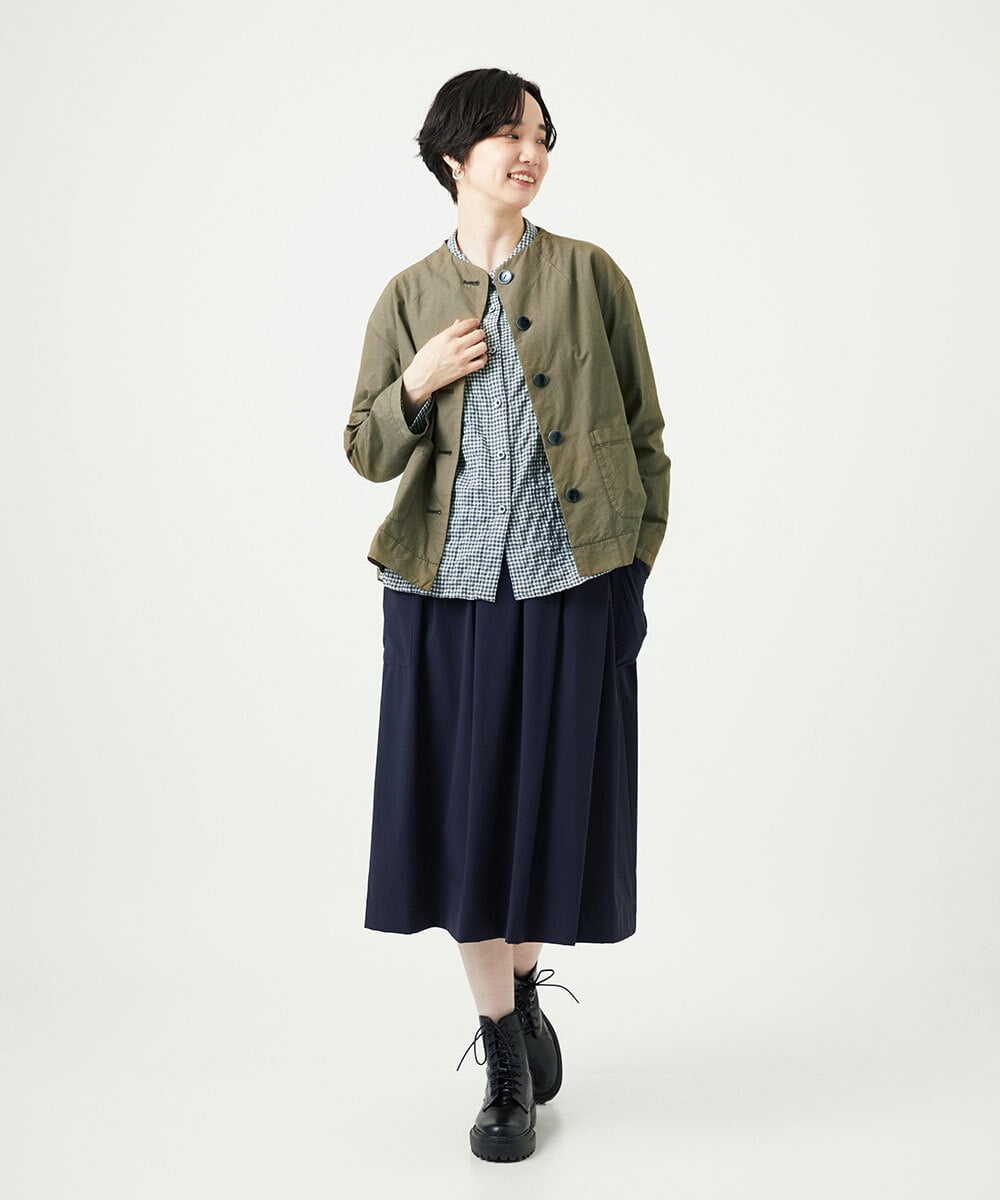 NGDAD02390 GIANNI LO GIUDICE(ジャンニ ロ ジュディチェ) [洗える]コットンタイプライターショートジャケット カーキ