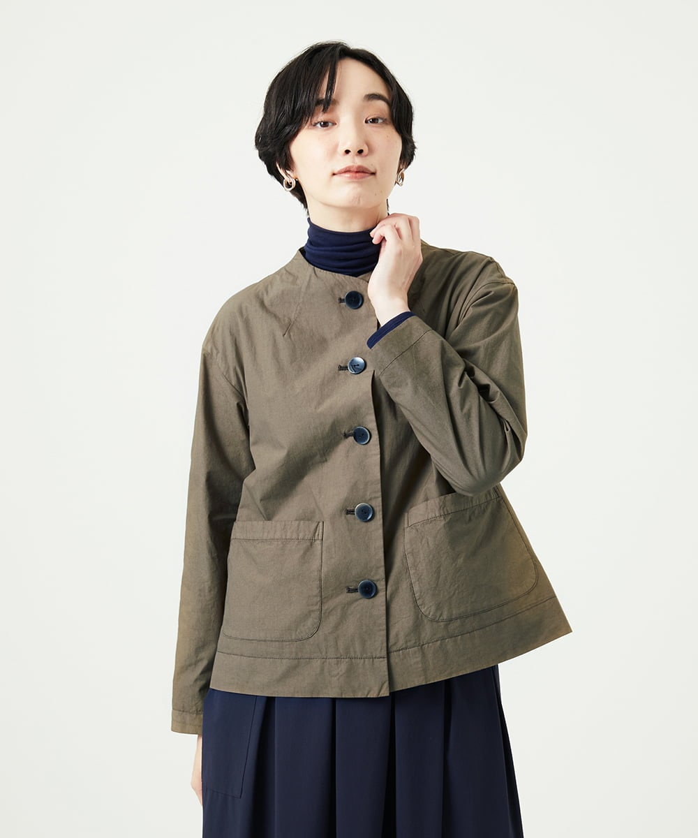 NGDAD02390 GIANNI LO GIUDICE(ジャンニ ロ ジュディチェ) [洗える]コットンタイプライターショートジャケット カーキ