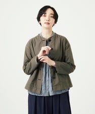 NGDAD02390 GIANNI LO GIUDICE(ジャンニ ロ ジュディチェ) [洗える]コットンタイプライターショートジャケット カーキ