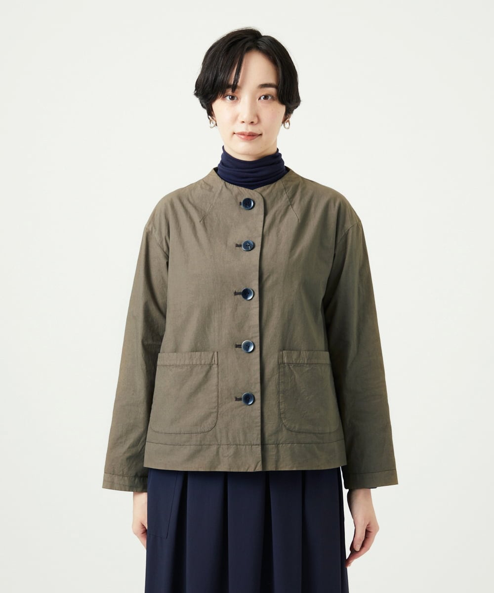 NGDAD02390 GIANNI LO GIUDICE(ジャンニ ロ ジュディチェ) [洗える]コットンタイプライターショートジャケット カーキ