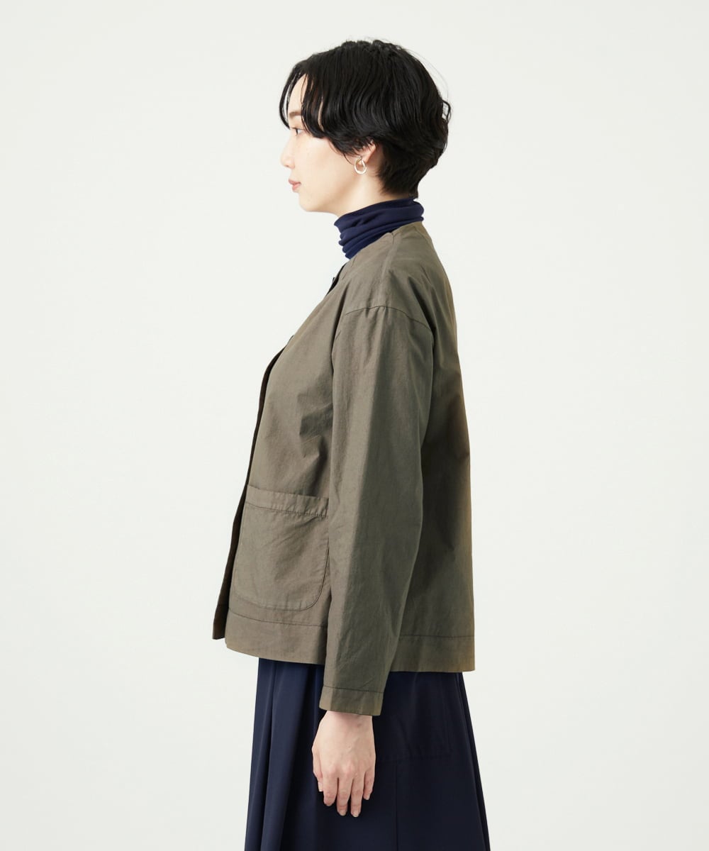 NGDAD02390 GIANNI LO GIUDICE(ジャンニ ロ ジュディチェ) [洗える]コットンタイプライターショートジャケット カーキ