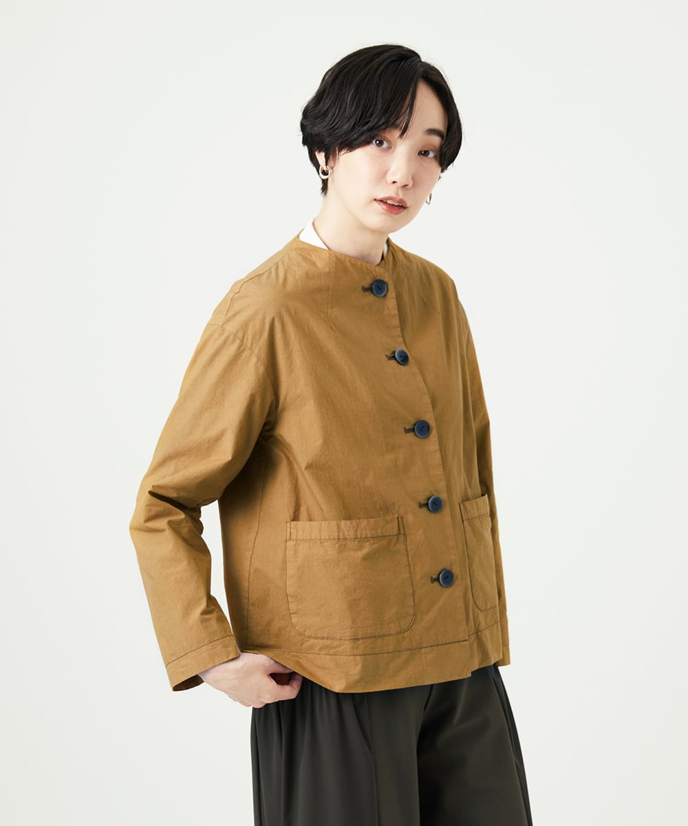 NGDAD02390 GIANNI LO GIUDICE(ジャンニ ロ ジュディチェ) [洗える]コットンタイプライターショートジャケット ベージュ