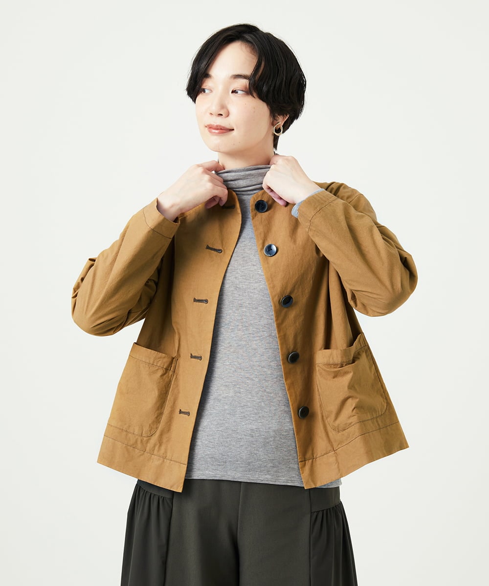 NGDAD02390 GIANNI LO GIUDICE(ジャンニ ロ ジュディチェ) [洗える]コットンタイプライターショートジャケット ベージュ