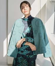 NGDAE20450 GIANNI LO GIUDICE(ジャンニ ロ ジュディチェ) ドットキルトノーカラージャケット ライトグリーン