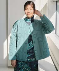 NGDAE20450 GIANNI LO GIUDICE(ジャンニ ロ ジュディチェ) ドットキルトノーカラージャケット ライトグリーン