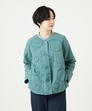 NGDAE20450 GIANNI LO GIUDICE(ジャンニ ロ ジュディチェ) ドットキルトノーカラージャケット ライトグリーン