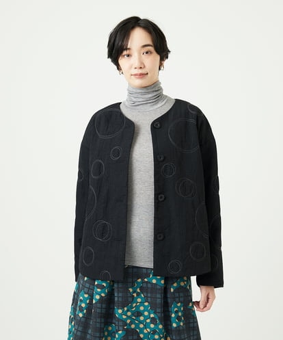 NGDAE20450 GIANNI LO GIUDICE ドットキルトノーカラージャケット