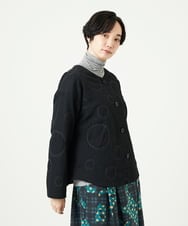 NGDAE20450 GIANNI LO GIUDICE(ジャンニ ロ ジュディチェ) ドットキルトノーカラージャケット ブラック