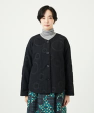 NGDAE20450 GIANNI LO GIUDICE(ジャンニ ロ ジュディチェ) ドットキルトノーカラージャケット ブラック