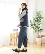 NGDAE21390 GIANNI LO GIUDICE(ジャンニ ロ ジュディチェ) ボアタフタキルトベスト ネイビー