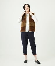 NGDAE21390 GIANNI LO GIUDICE(ジャンニ ロ ジュディチェ) ボアタフタキルトベスト ベージュ