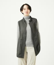 NGDAF01360 GIANNI LO GIUDICE(ジャンニ ロ ジュディチェ) [洗える]マイクロストライプストレッチロングベスト カーキ