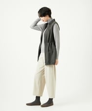 NGDAF01360 GIANNI LO GIUDICE(ジャンニ ロ ジュディチェ) [洗える]マイクロストライプストレッチロングベスト カーキ