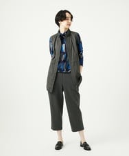 NGDAF01360 GIANNI LO GIUDICE(ジャンニ ロ ジュディチェ) [洗える]マイクロストライプストレッチロングベスト カーキ