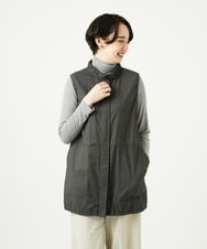 NGDAF01360 GIANNI LO GIUDICE(ジャンニ ロ ジュディチェ) [洗える]マイクロストライプストレッチロングベスト カーキ