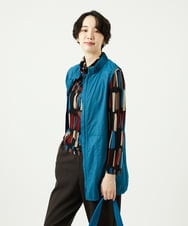 NGDAF01360 GIANNI LO GIUDICE(ジャンニ ロ ジュディチェ) [洗える]マイクロストライプストレッチロングベスト ブルー