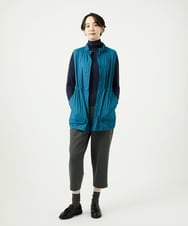 NGDAF01360 GIANNI LO GIUDICE(ジャンニ ロ ジュディチェ) [洗える]マイクロストライプストレッチロングベスト ブルー