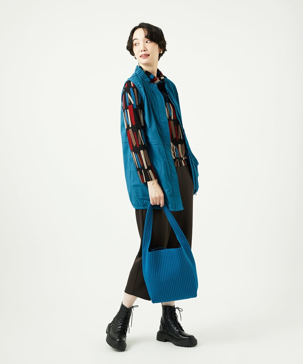 NGDAF01360 GIANNI LO GIUDICE(ジャンニ ロ ジュディチェ) [洗える]マイクロストライプストレッチロングベスト ブルー
