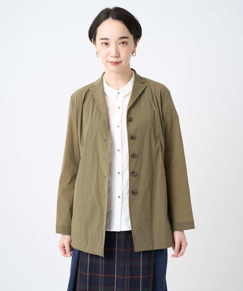 NGDAF57450 GIANNI LO GIUDICE(ジャンニ ロ ジュディチェ) [洗える・日本製]クレイペーパーナイロンライトジャケット カーキ