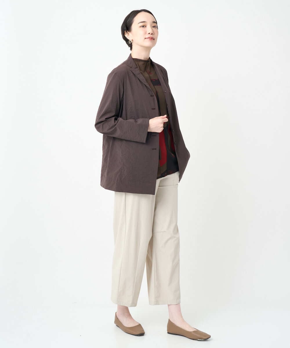 NGDAF57450 GIANNI LO GIUDICE(ジャンニ ロ ジュディチェ) [洗える・日本製]クレイペーパーナイロンライトジャケット ブラウン