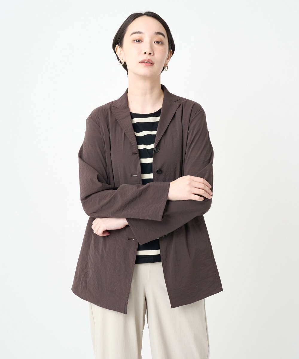 NGDAF57450 GIANNI LO GIUDICE(ジャンニ ロ ジュディチェ) [洗える・日本製]クレイペーパーナイロンライトジャケット ブラウン
